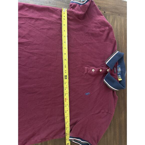 Polo Ralph Lauren Shirt Mens XL Custom Slim Fit Mesh Short Sleeve Burgundy Red - Picture 4 of 8